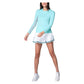 Women`s Breeze Long Sleeve Tennis Top Capri Apparel Lucky In Love