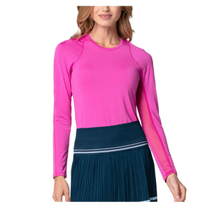 Women`s Breeze Long Sleeve Tennis Top Mulberry Apparel Lucky In Love