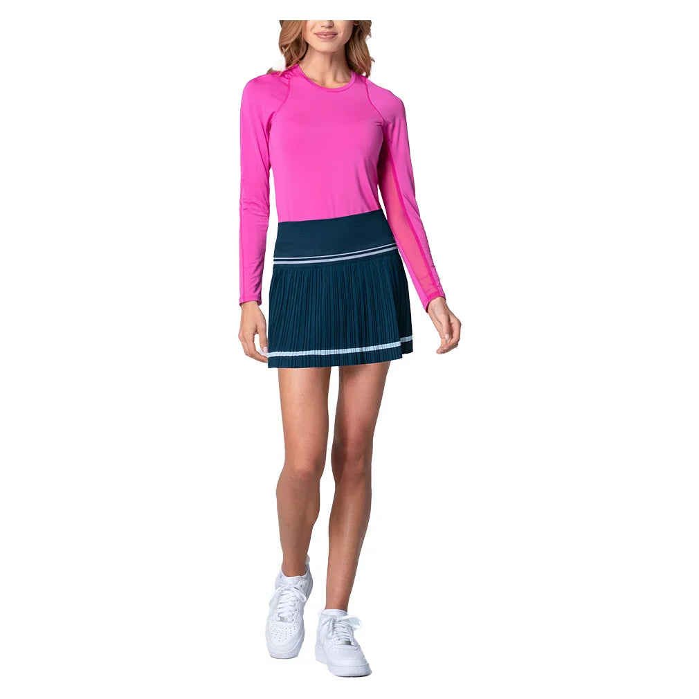 Women`s Breeze Long Sleeve Tennis Top Mulberry Apparel Lucky In Love