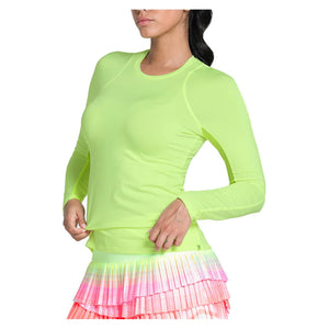 Women's LUV Breeze Long Sleeve Tennis Top Lemon Frost Apparel Lucky In Love