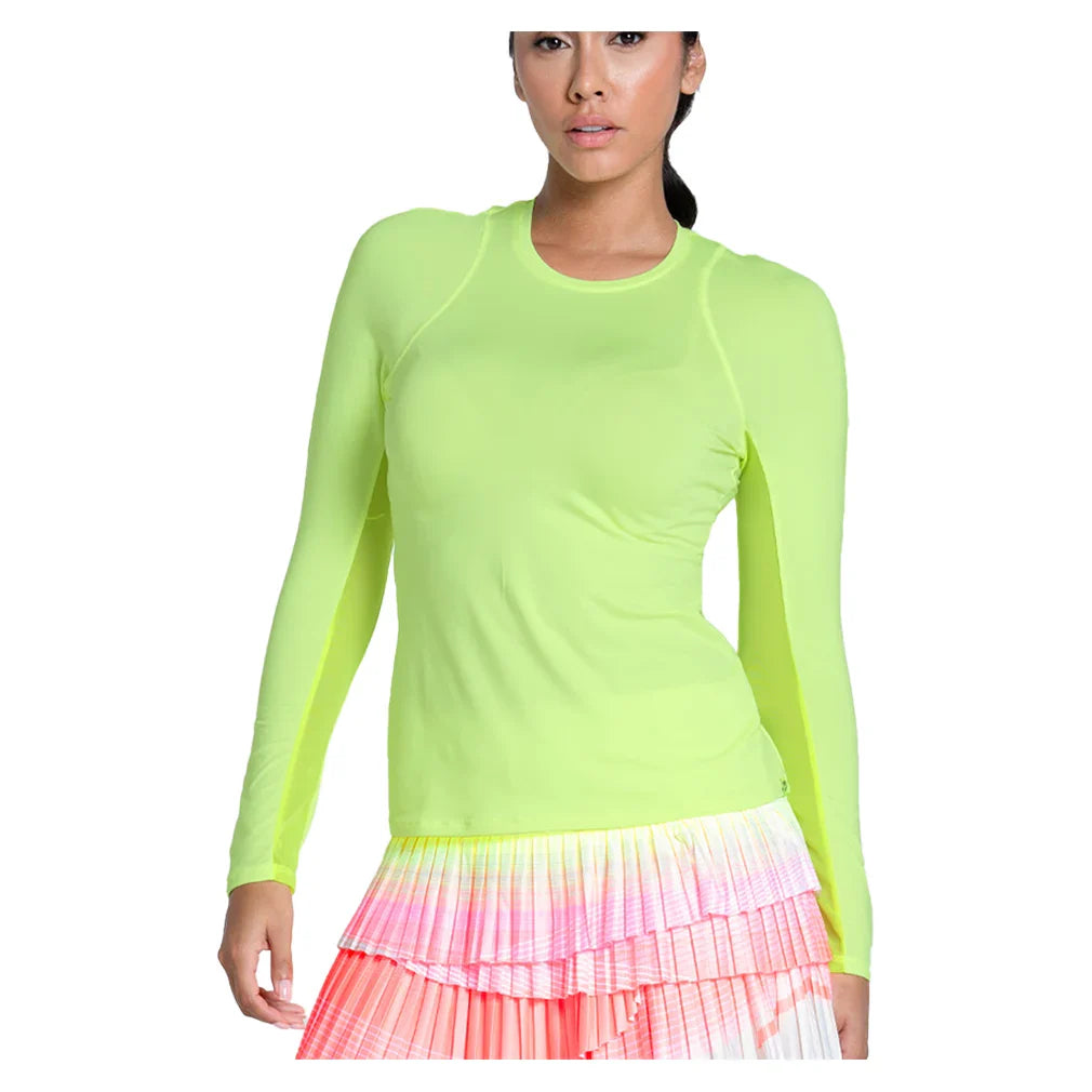 Women's LUV Breeze Long Sleeve Tennis Top Lemon Frost Apparel Lucky In Love