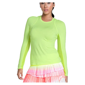 Women's LUV Breeze Long Sleeve Tennis Top Lemon Frost Apparel Lucky In Love