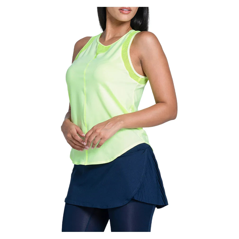 Women's LUV Chill Out Tennis Tank Lemon Frost Apparel Lucky In Love