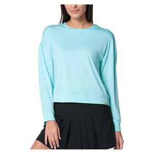 Women`s Hype Long Sleeve Tennis Top Capri Apparel Lucky In Love