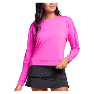 Women`s Hype Long Sleeve Tennis Top Mulberry Apparel Lucky In Love