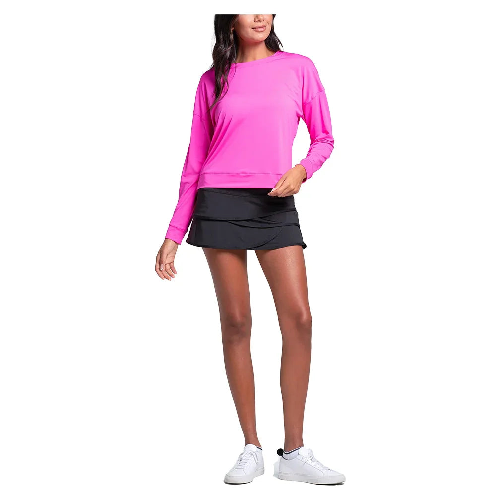 Women`s Hype Long Sleeve Tennis Top Mulberry Apparel Lucky In Love