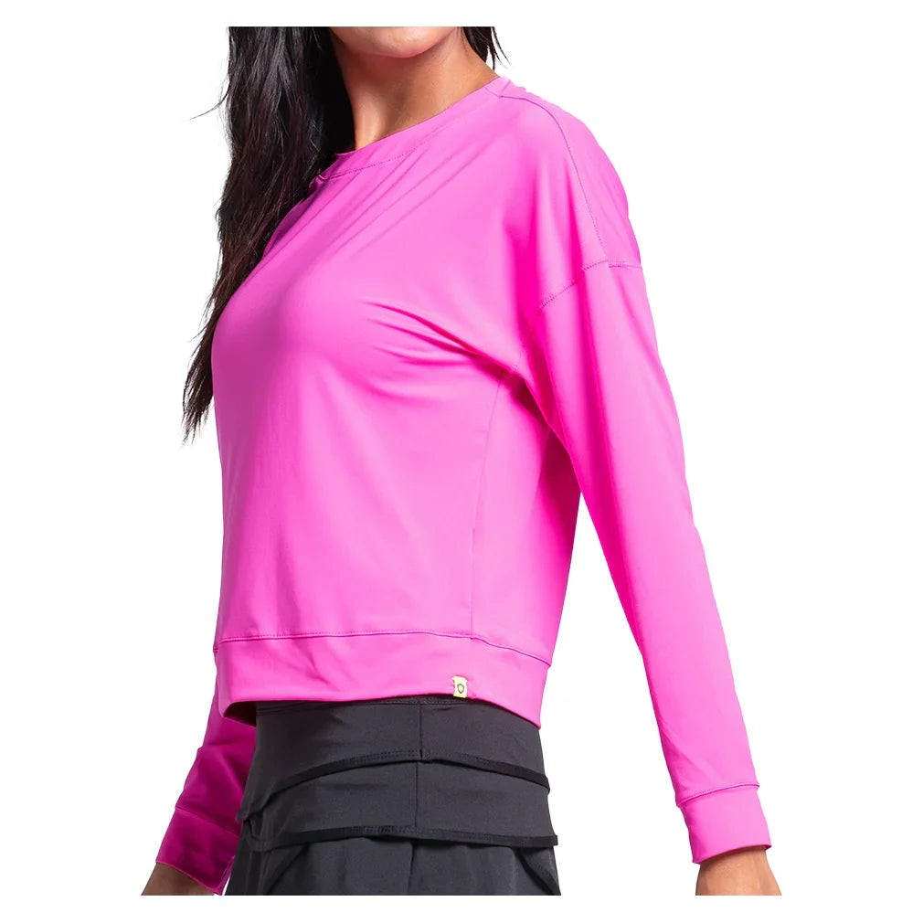 Women`s Hype Long Sleeve Tennis Top Mulberry Apparel Lucky In Love