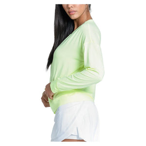 Women's LUV Hype Long Sleeve Tennis Top Lemon Frost Apparel Lucky In Love