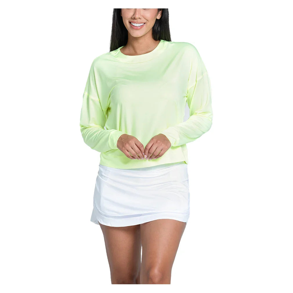 Women's LUV Hype Long Sleeve Tennis Top Lemon Frost Apparel Lucky In Love