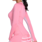 Women's LUV High Low Breezy Long Sleeve Tennis Top Flamingo Apparel Lucky In Love
