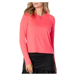 Women's LUV High Low Breezy Long Sleeve Tennis Top Apparel Lucky In Love