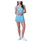 Women`s Hip Fit Linen Stripe Tennis Tank Periwinkle Apparel Lucky In Love