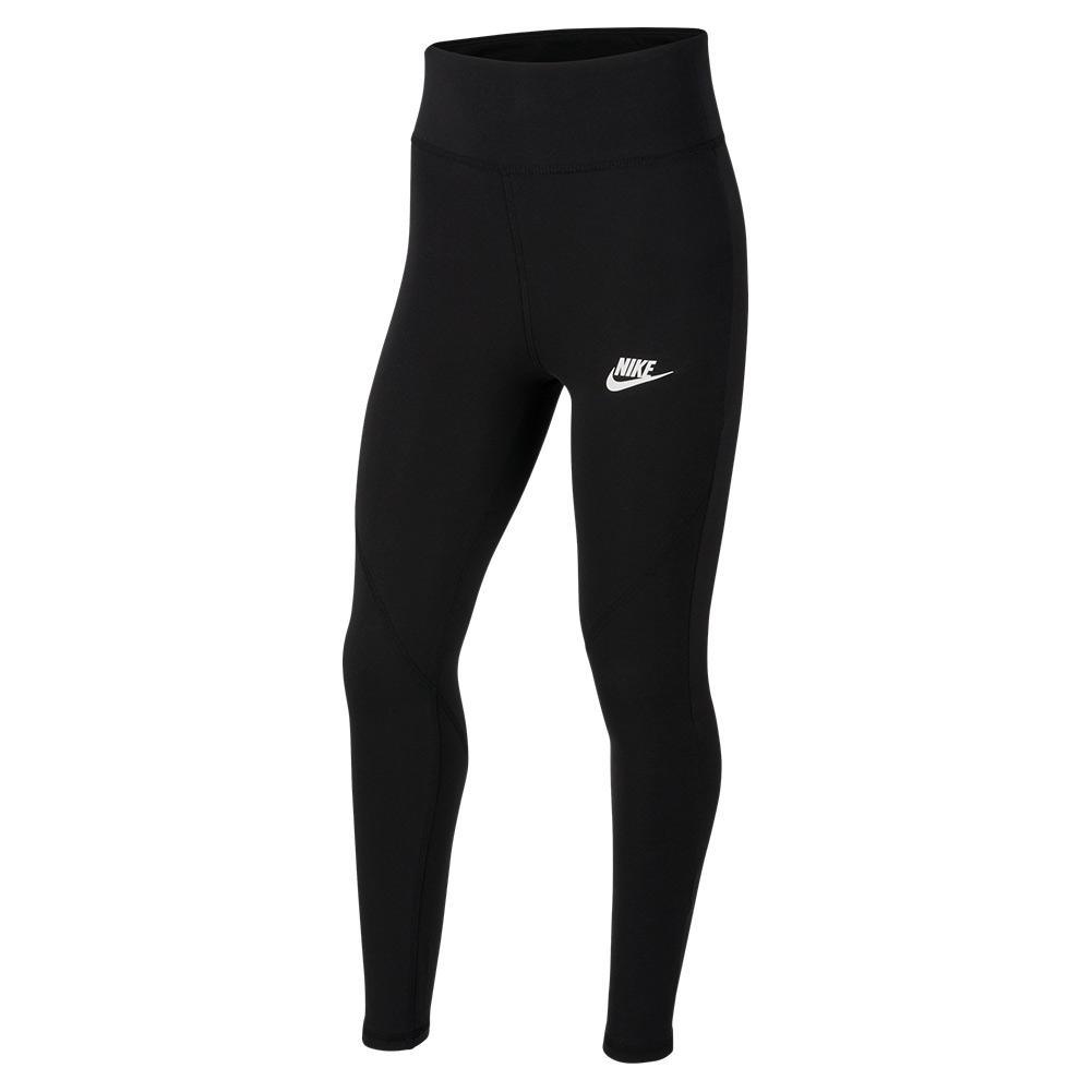 Girls' Sportswear Favorites High-Waisted Leggings Black and White Apparel Nike