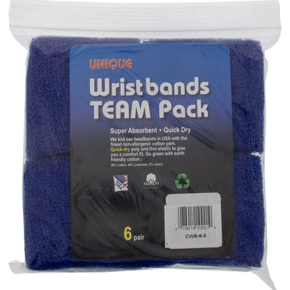 Team Pack Tennis Wristbands 6 Pair Accessories Tourna