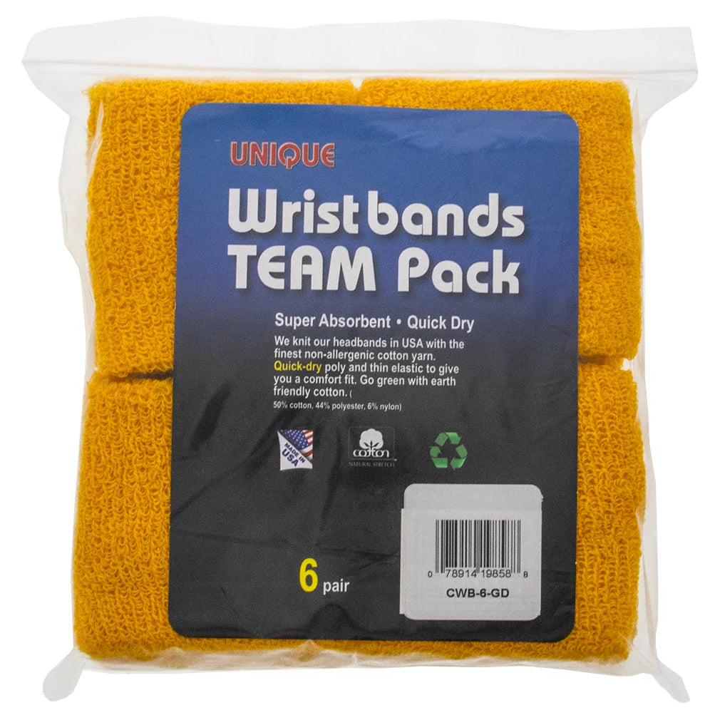 Team Pack Tennis Wristbands 6 Pair Accessories Tourna