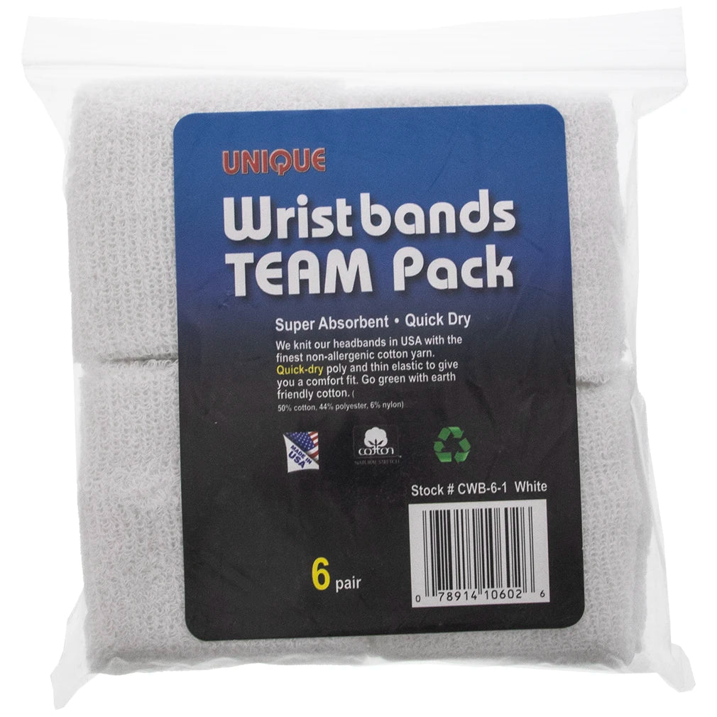 Team Pack Tennis Wristbands 6 Pair Accessories Tourna