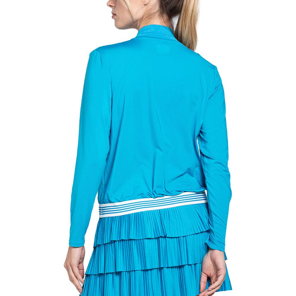 Women`s Baseline Throw Over Tennis Top Caribbean Blue Apparel Lucky In Love