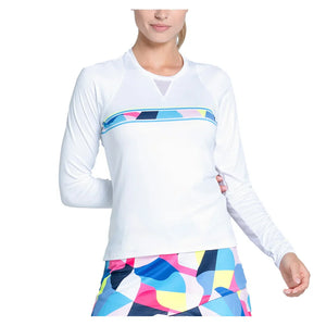 Women`s Paddle Groove Long Sleeve Pickleball Top Multicolor Apparel Lucky In Love
