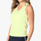 Women's Easy Game Tie Back Tennis Tank Lemon Frost Apparel Lucky In Love