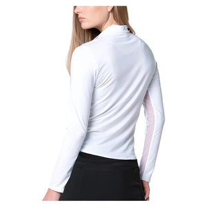 Women`s Free Play Zip Long Sleeve Tennis Top White Apparel Lucky In Love