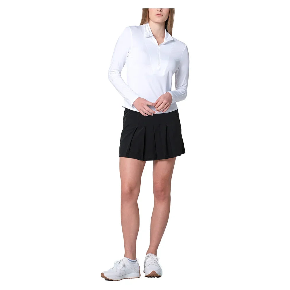 Women`s Free Play Zip Long Sleeve Tennis Top White Apparel Lucky In Love