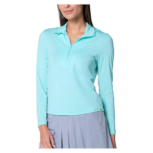 Women`s Free Play Zip Long Sleeve Tennis Top Capri Apparel Lucky In Love