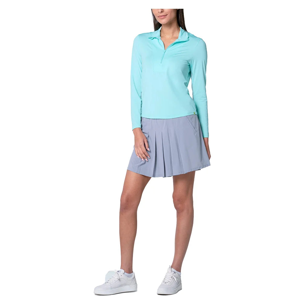 Women`s Free Play Zip Long Sleeve Tennis Top Capri Apparel Lucky In Love