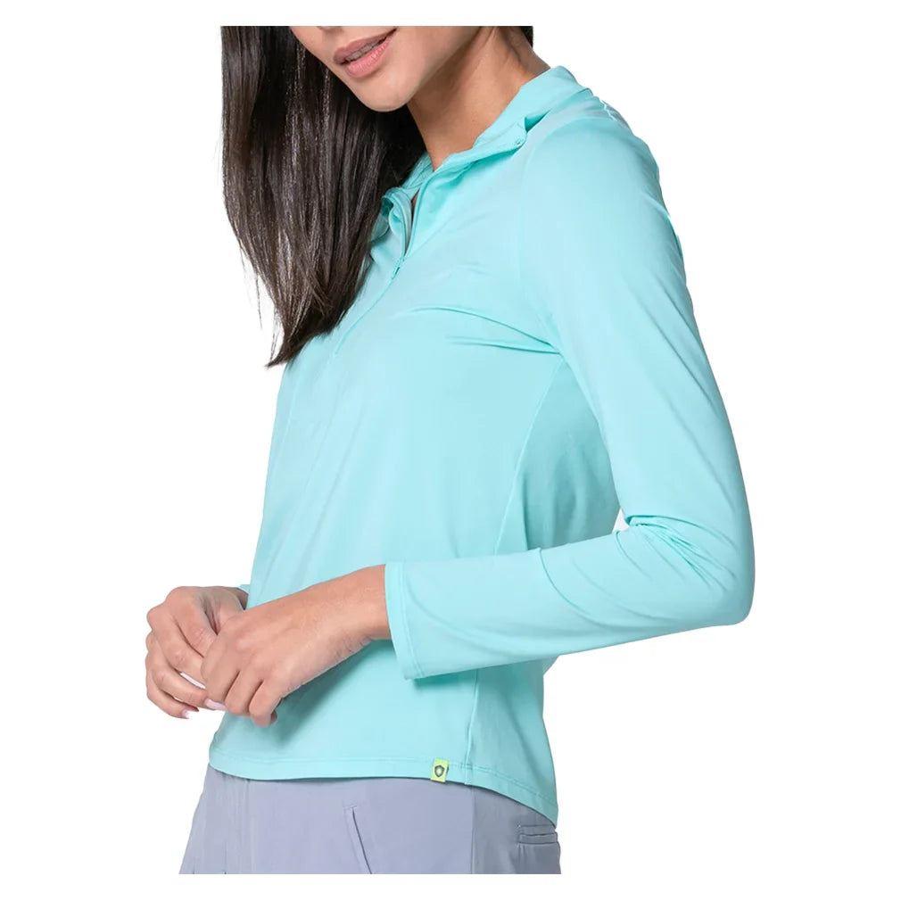 Women`s Free Play Zip Long Sleeve Tennis Top Capri Apparel Lucky In Love