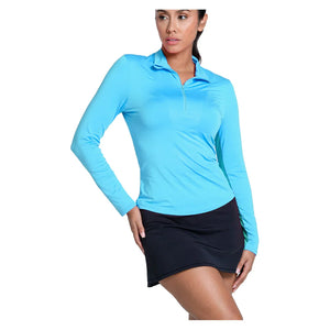 Women's LUV Free Play Zip Long Sleeve Tennis Top Parrot Apparel Lucky In Love