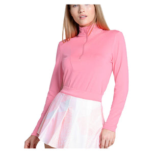 Women's LUV Free Play Zip Long Sleeve Tennis Top Flamingo Apparel Lucky In Love