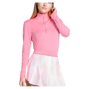 Women's LUV Free Play Zip Long Sleeve Tennis Top Flamingo Apparel Lucky In Love