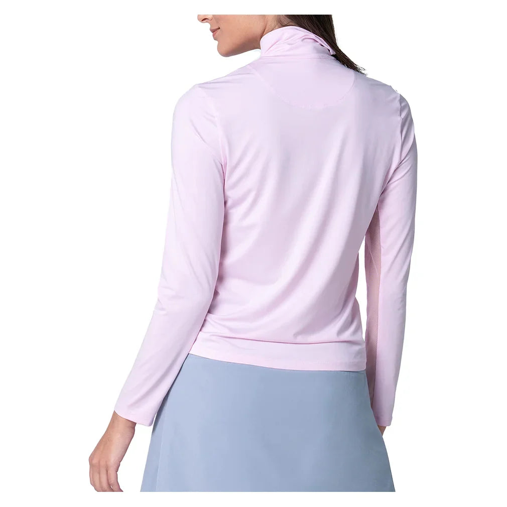 Women`s Free Play Zip Long Sleeve Tennis Top Pink Sand Apparel Lucky In Love