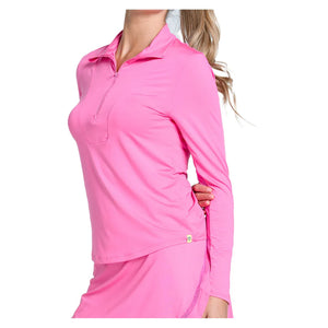 Women's LUV Free Play Zip Long Sleeve Tennis Top Taffy Apparel Lucky In Love