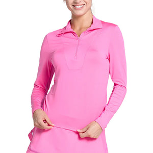 Women's LUV Free Play Zip Long Sleeve Tennis Top Taffy Apparel Lucky In Love