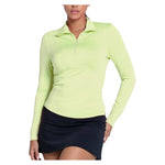 Women's LUV Free Play Zip Long Sleeve Tennis Top Lemon Frost Apparel Lucky In Love