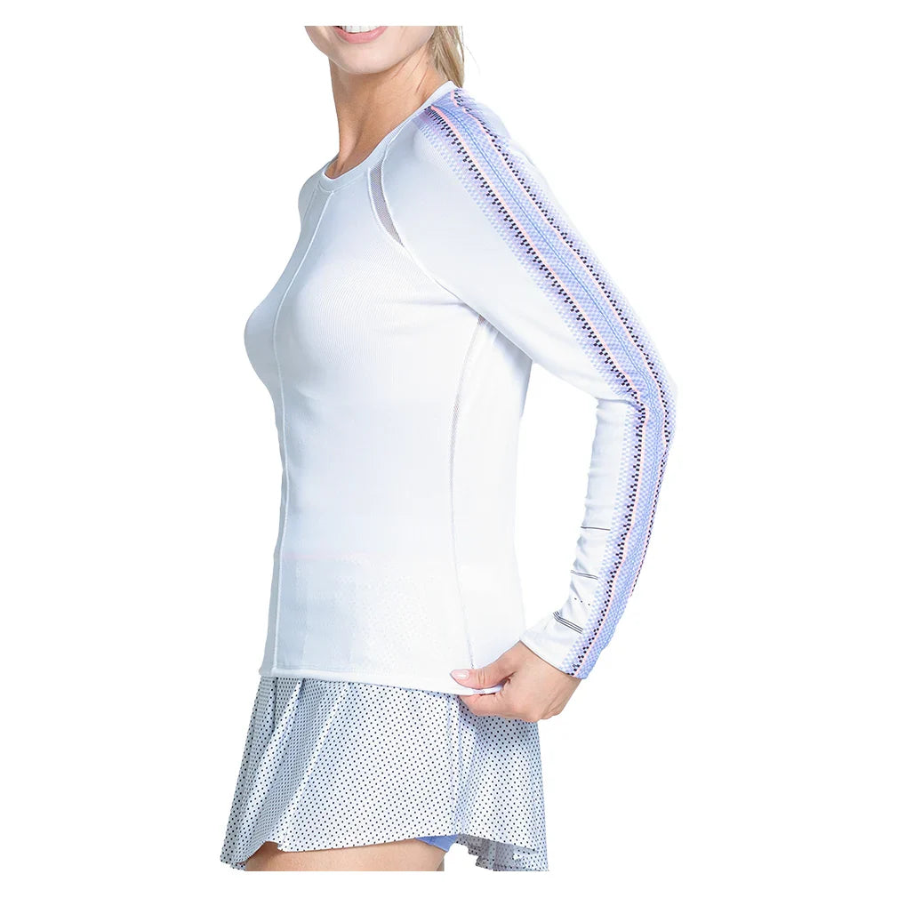 Women`s Lavender Love Long Sleeve Tennis Top White Apparel Lucky In Love