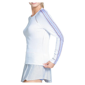 Women`s Lavender Love Long Sleeve Tennis Top White Apparel Lucky In Love