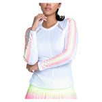 Women`s Sunset Spin Long Sleeve Tennis Top White Apparel Lucky In Love