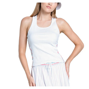 Women`s Revival Rib Tennis Tank White Apparel Lucky In Love