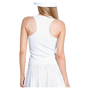 Women`s Revival Rib Tennis Tank White Apparel Lucky In Love