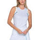 Women`s Steel Going Tie Back Tennis Tank White Apparel Lucky In Love