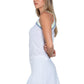 Women`s Steel Going Tie Back Tennis Tank White Apparel Lucky In Love
