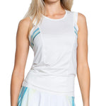 Women`s Caribbean Prime Tie Back Tennis Tank Bone Apparel Lucky In Love