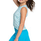 Women`s Seaside Tennis Tank Caribbean Blue Apparel Lucky In Love