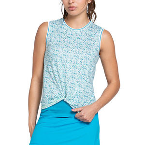 Women`s Seaside Tennis Tank Caribbean Blue Apparel Lucky In Love