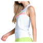Women`s Sunset Spin Tie Back Tennis Tank White Apparel Lucky In Love
