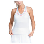 Women`s Retro Revival Tennis Tank with Bra White Apparel Lucky In Love