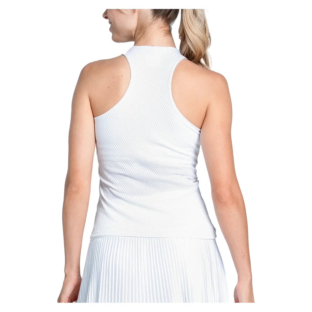 Women`s Retro Revival Tennis Tank with Bra White Apparel Lucky In Love
