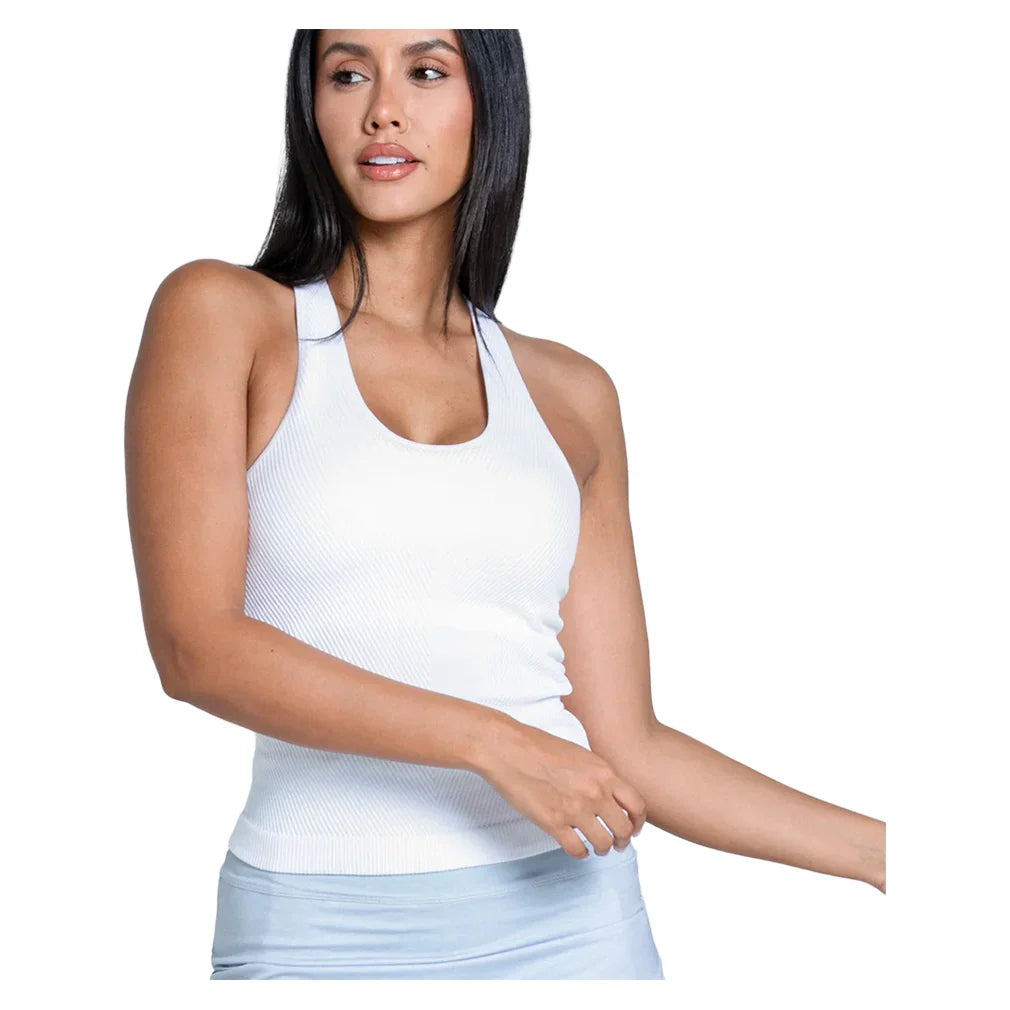 Women`s Seamless Scoop Neck Tennis Tank with Bra Apparel Lucky In Love
