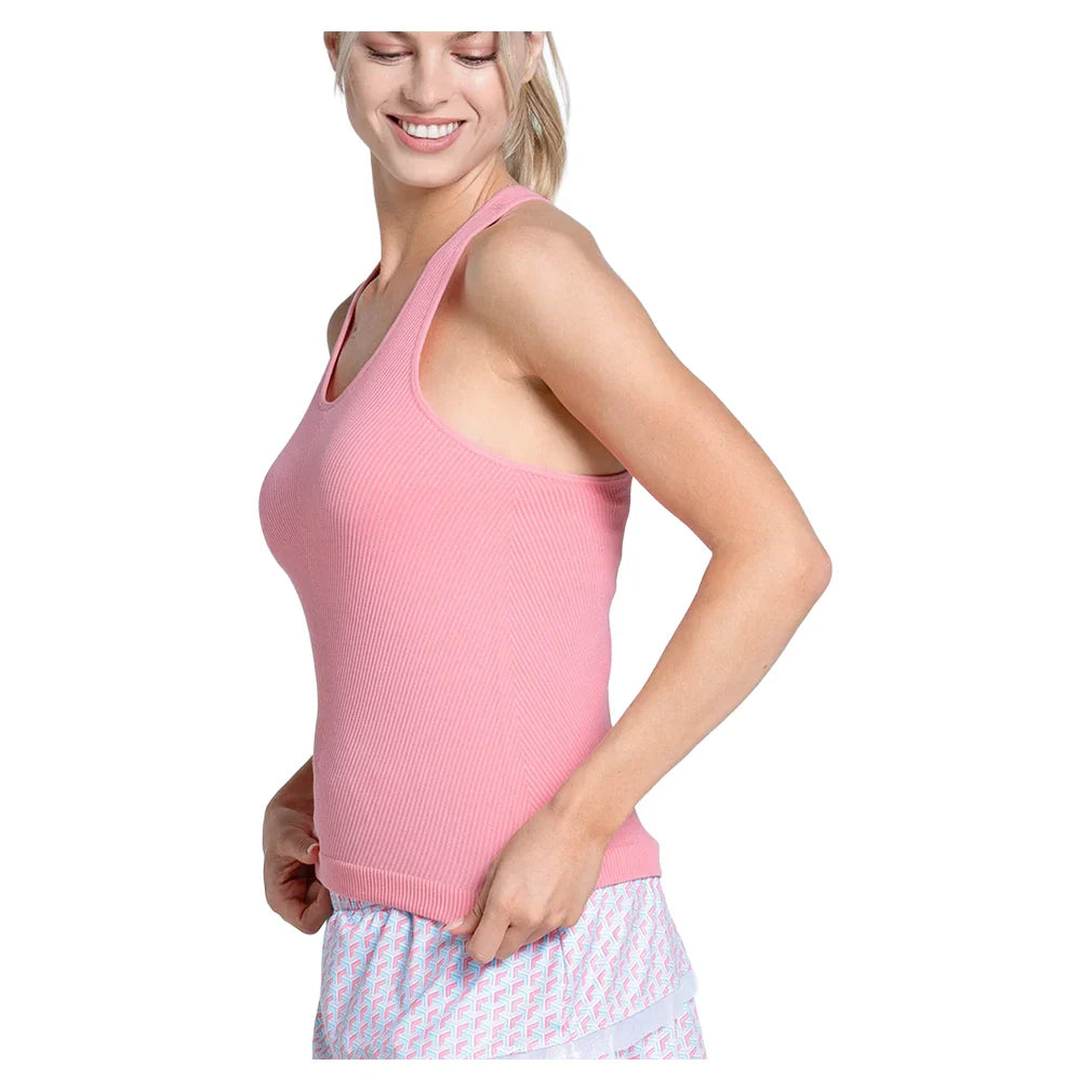 Women`s Seamless Scoop Neck Tennis Tank with Bra Apparel Lucky In Love